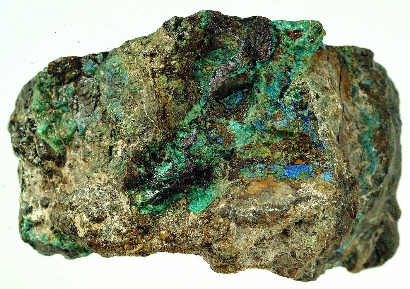 File:Native copper, malachite, and azurite (GeoDIL number - 895).jpg