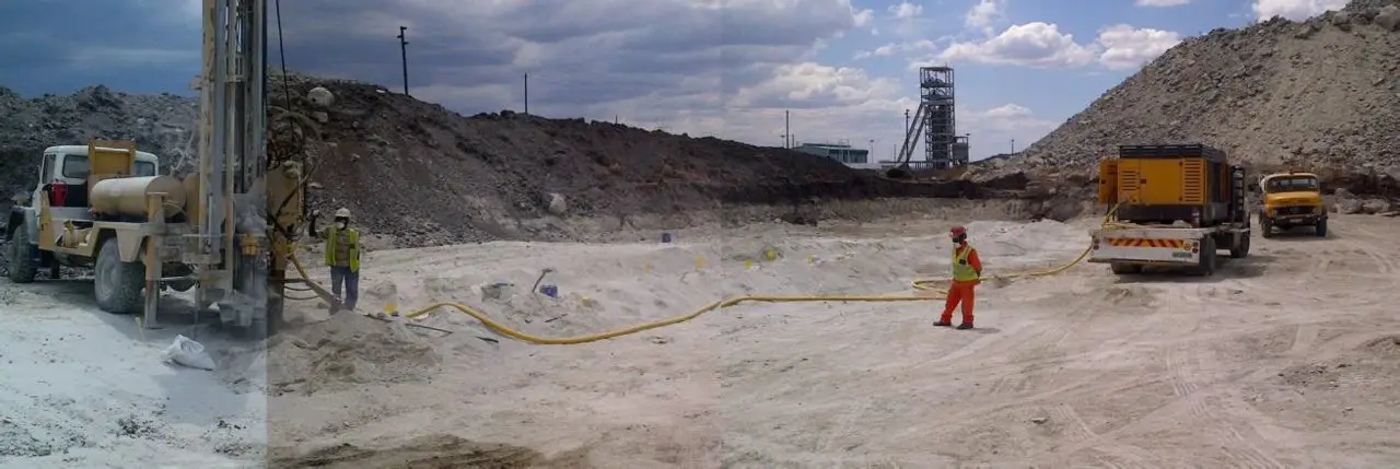Drilling operations for Opencast Operations in Platinum belt.